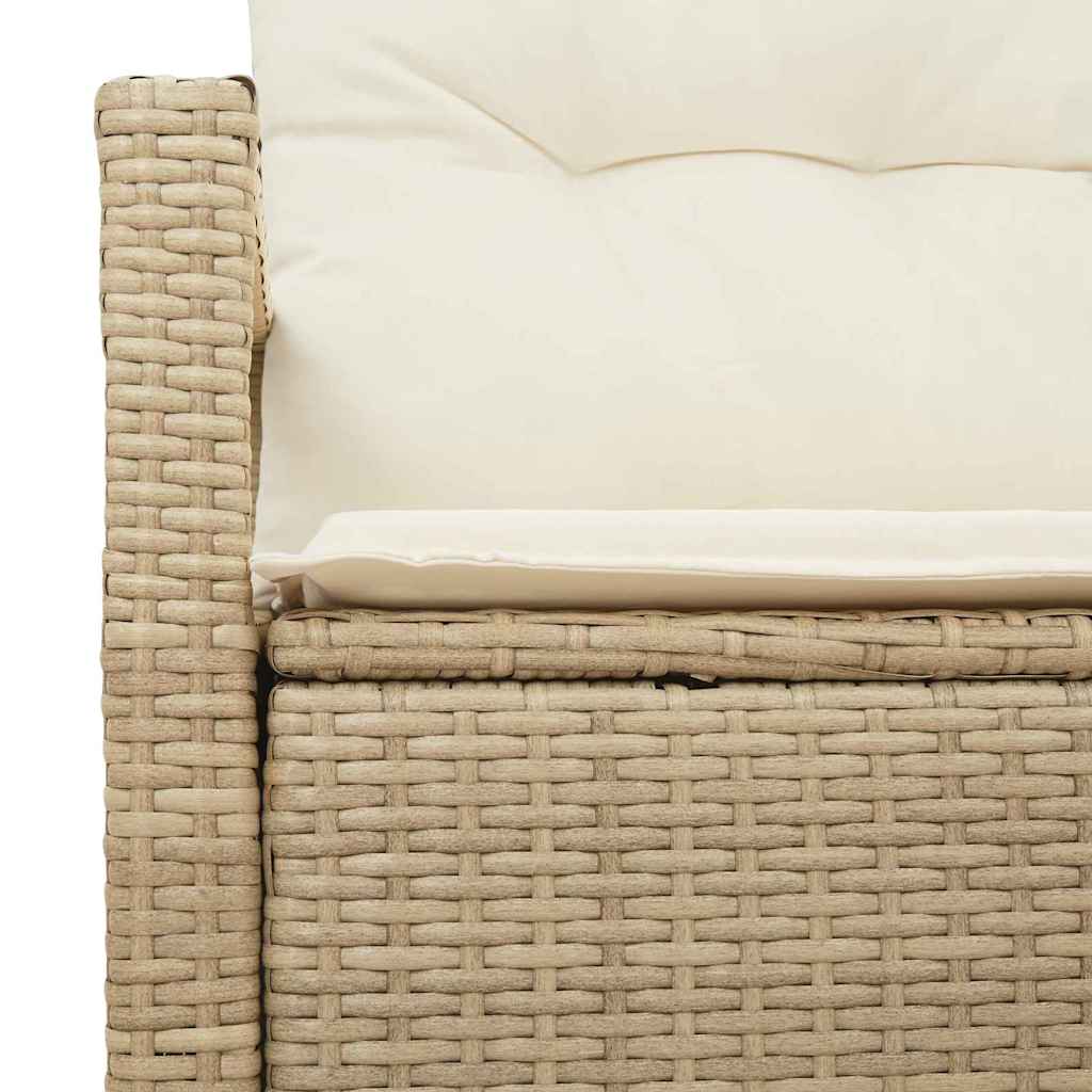 Gartensofa mit Kissen Beige 120 x 62 x 69cm Poly-Rattan